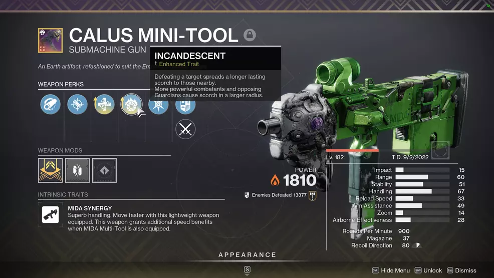 A crafted Calus Mini Tool