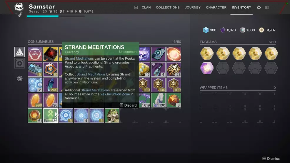 Strand Meditations in the Inventory