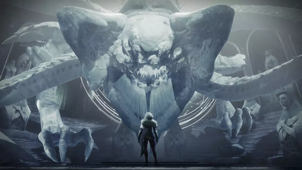Riven comes through a portal to face Mara