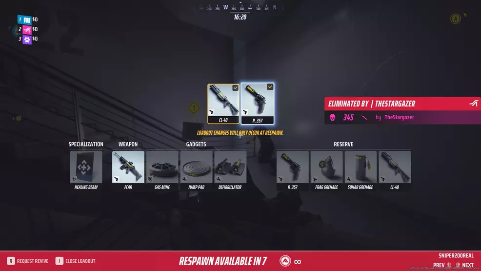 The loading-changing screen in a match in The Finals showing the Reserve