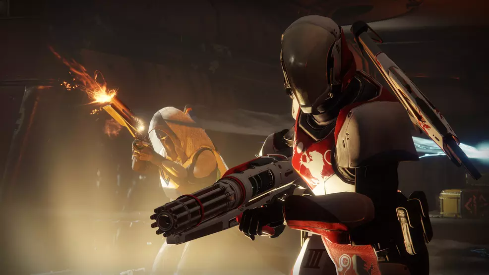 Two Guardians run and shoot