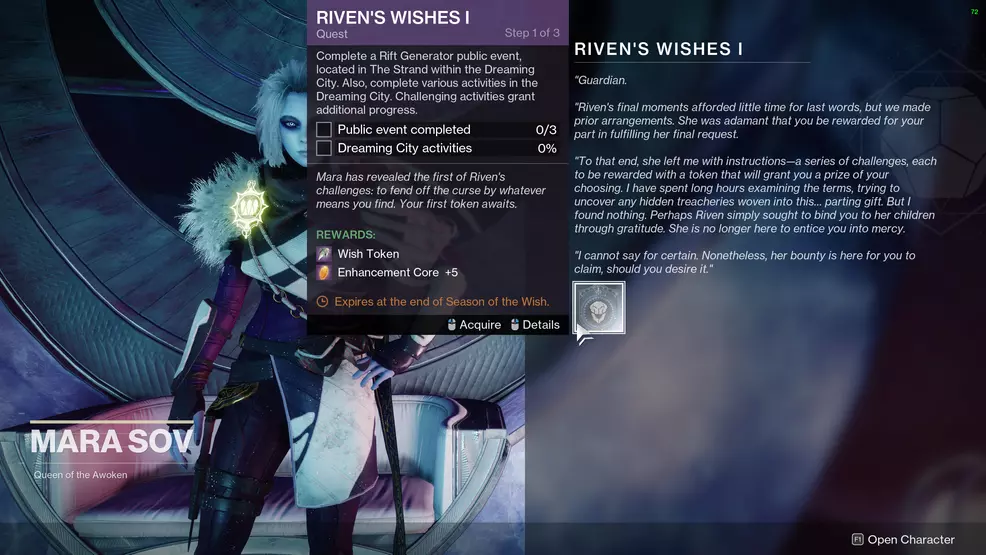 Steps to complete Riven's Wishes 1