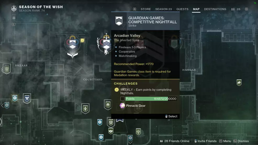 The Guardian Games Competitive Nightfall shown on the Tower map