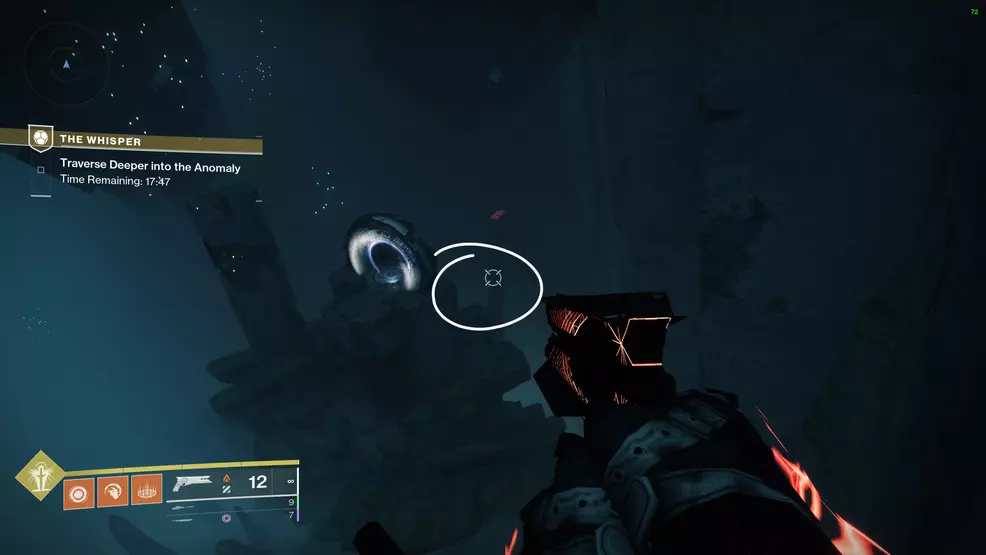 The Vex portal is visible and a circle highlights where the Vex Oracle would be