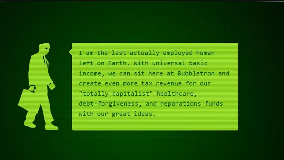 Screenshot of Bubbletron's Lore screen.
