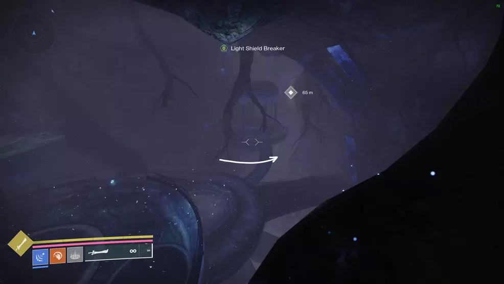 Hanging buildings in an underground cavern