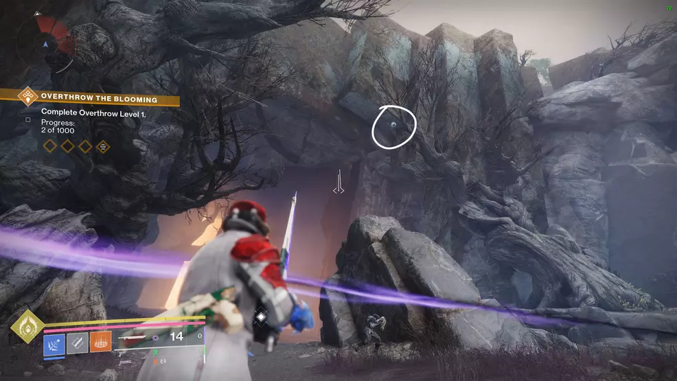 The Traveler orb up a tree