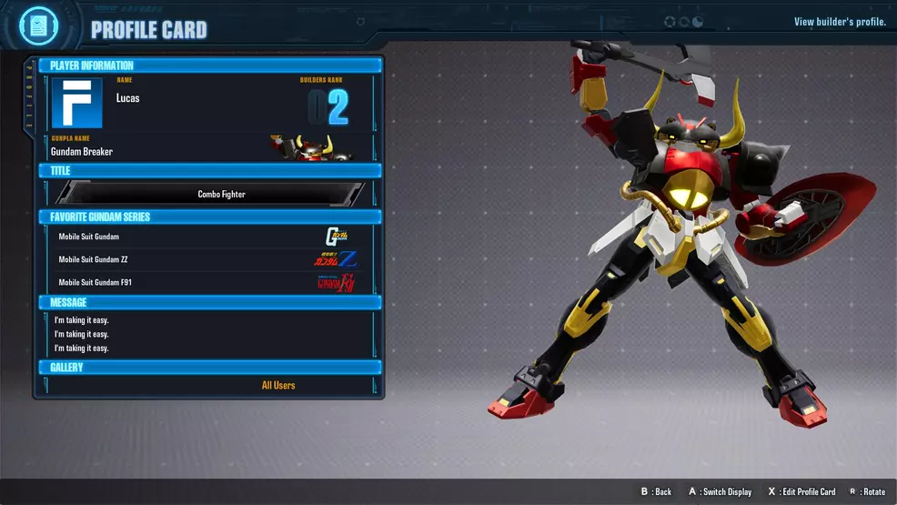 My Bull Man in Gundam Breaker 4