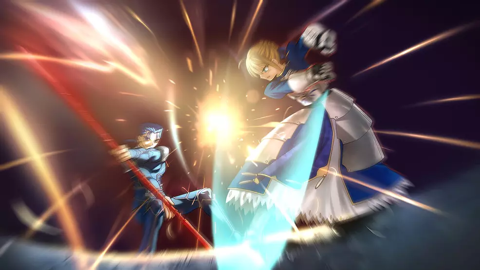 Two Servants fighting in Fate/Stay Night Remastered