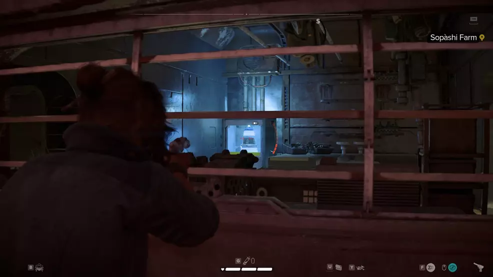 Opening the door at Sopashi Farm in Star Wars Outlaws