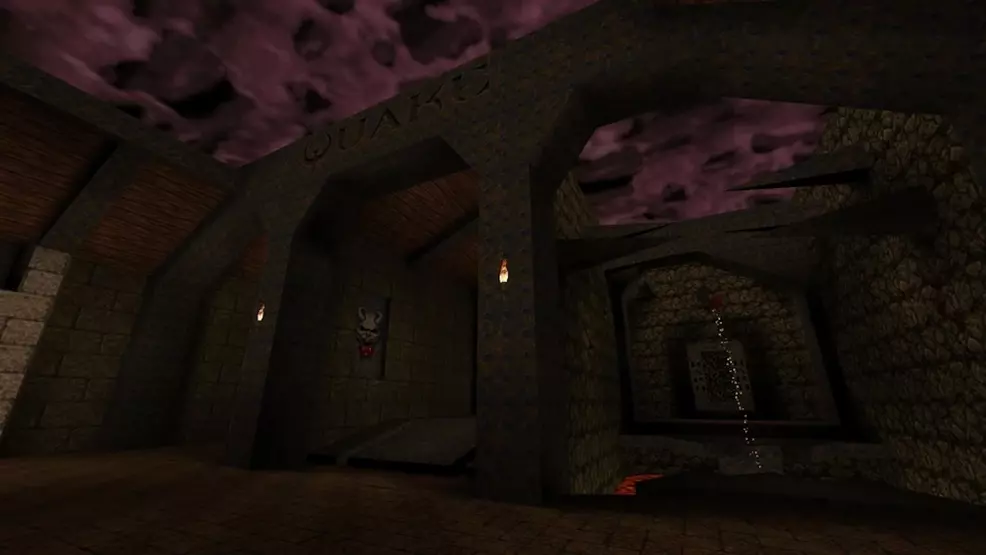 The introduction map in Quake.