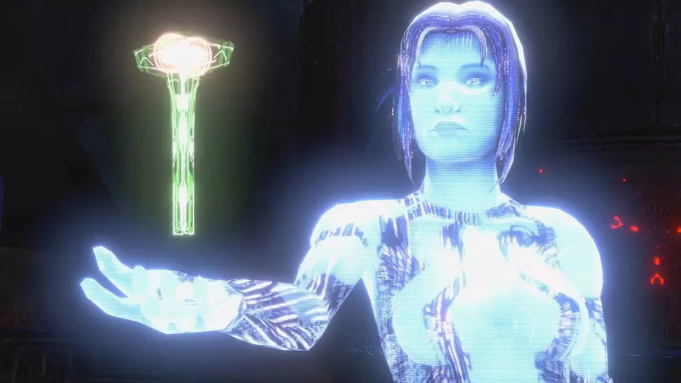 Cortana wielding the Activation Index in Halo