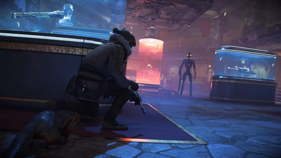 An image showing Kay Vess in stealth in Star Wars Outlaws