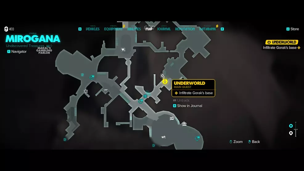 The map to Gorak's base in Star Wars Outlaws