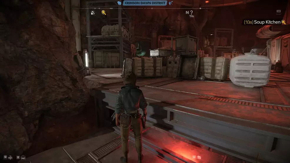 The edge of the landing pad in the Soup Kitchen Star Wars Outlaws