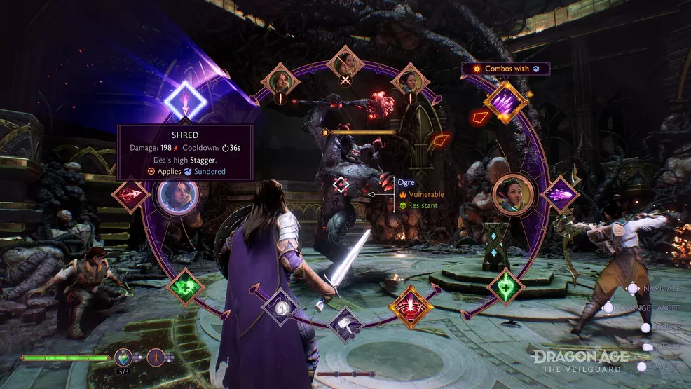 The new ability wheel in Dragon Age: The Veilguard