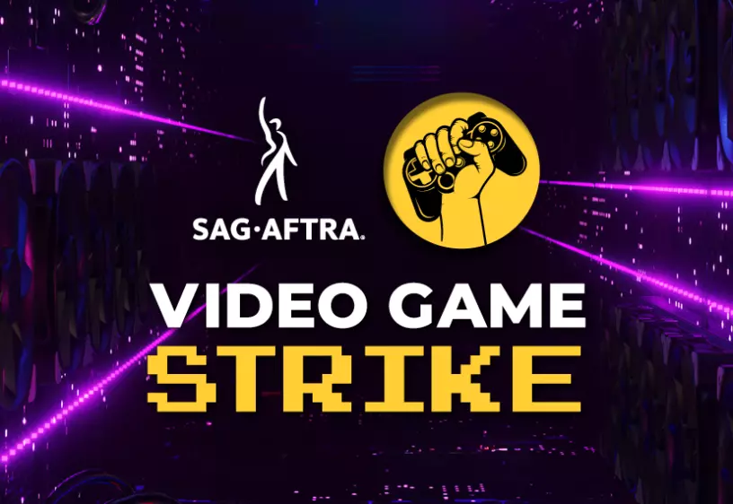 The SAG-AFTRA video game strike logo.