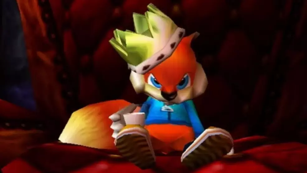 Conker the squirrel from Conker's Bad Fur Day.