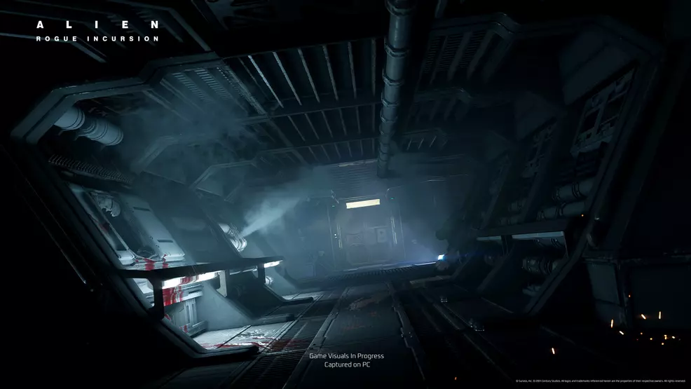 Wandering the dark environment of Alien: Rogue Incursion