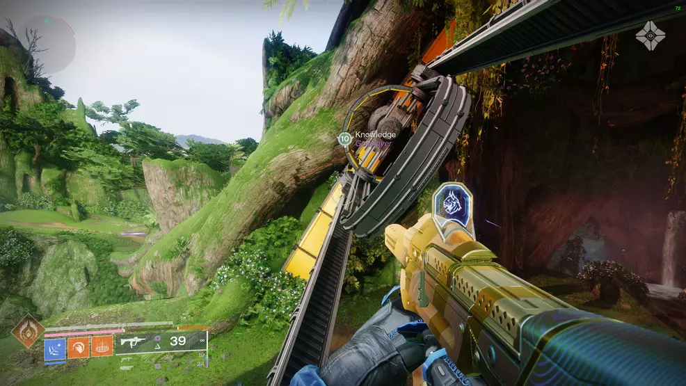 Standing on a metal structure looking at a Ghost