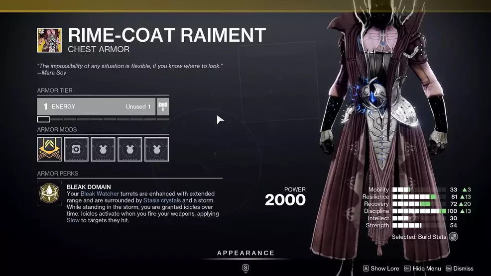 Rime-Coat Raiment Warlock Exotic armor