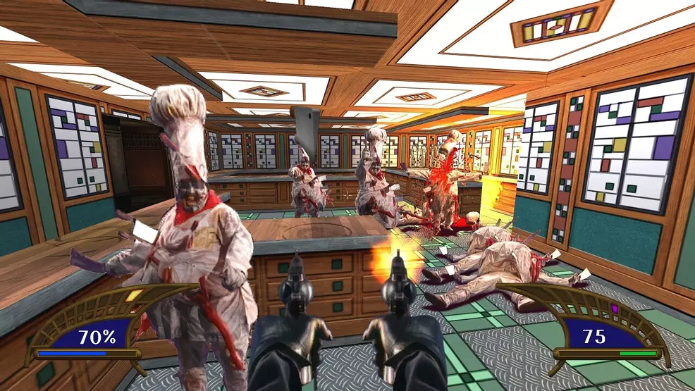 Various enemies, including the chef, in Killing Time: Resurrected