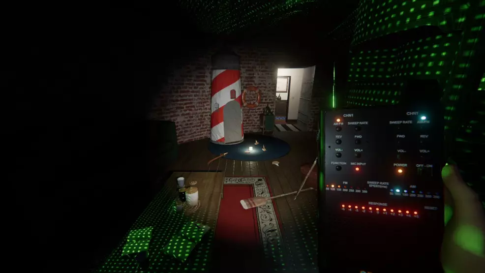 A bunch of tools being used in the ghost room in Phasmophobia