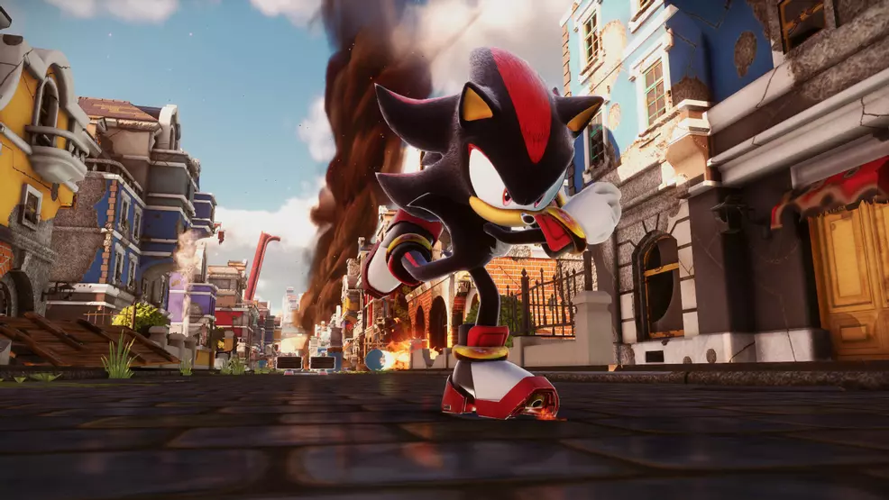 Shadow running really fast and stuff in Sonic x Shadow Generations