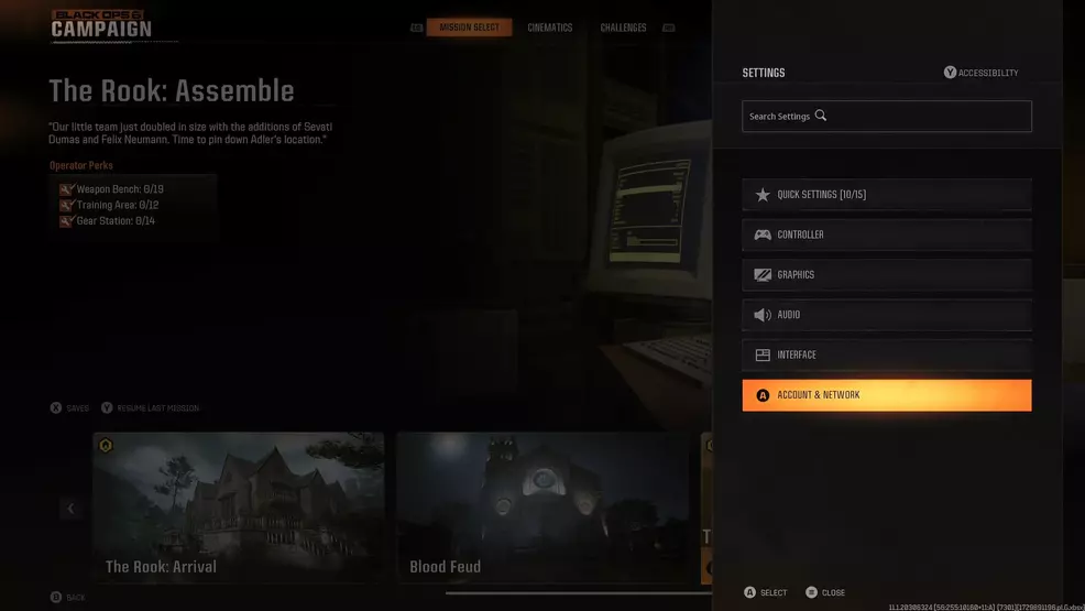 How to access the settngs in Black Ops 6