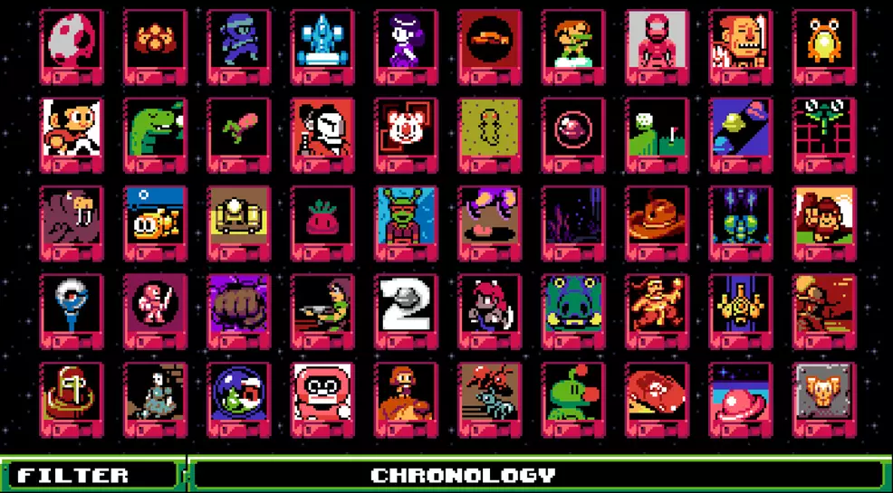 The full collection of games in UFO 50