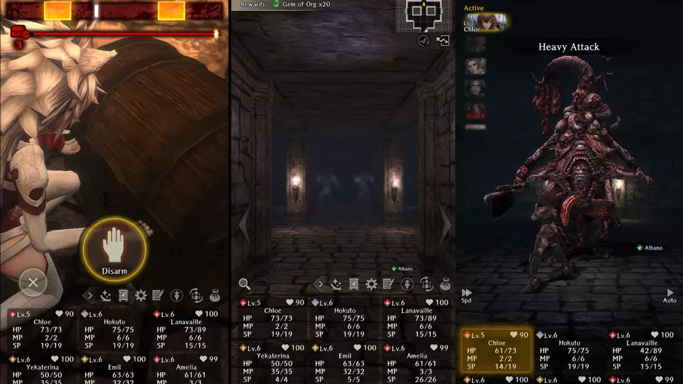 Dungeon-crawling gameplay in Wizardry Variants Daphne