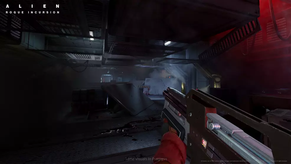 Aiming Zula's Pulse Rifle in Alien: Rogue Incursion