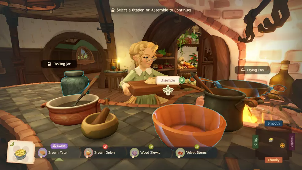 The cooking interface in Tales of the Shire