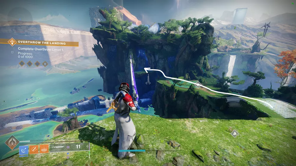 Standing on a cliff overlooking the path to the Refraction