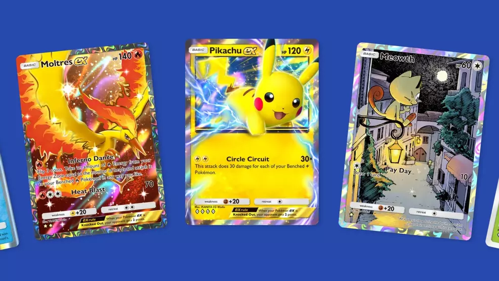 Moltres, Pikachu, and Meath Cards