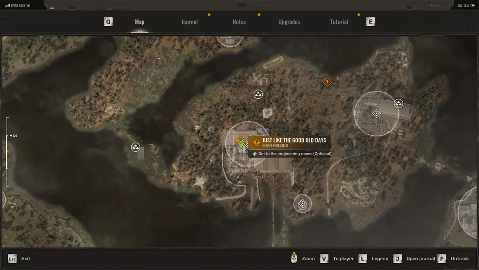 A map showing the shelter on Wild Island where the RPG is found.