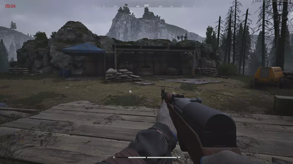 Shows a small military camp on the valley map.