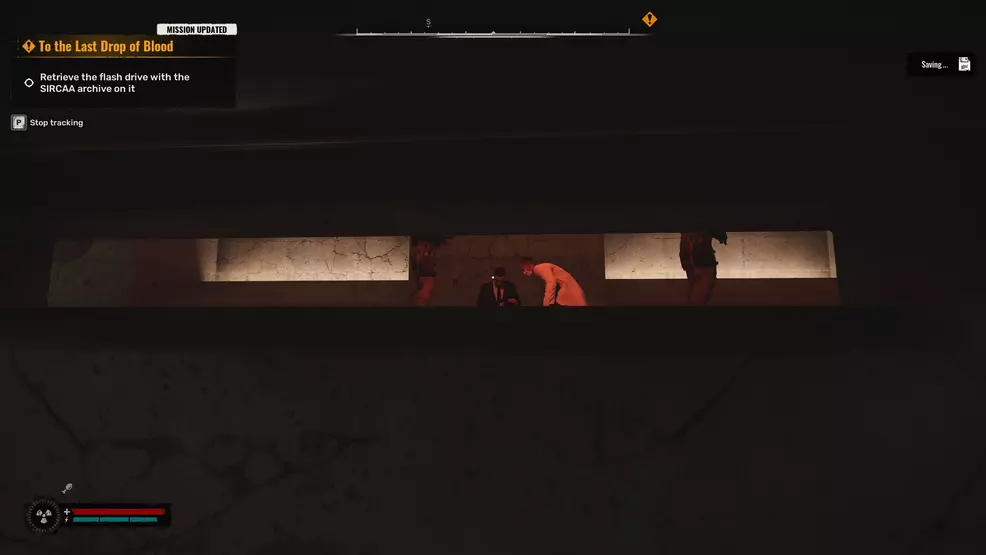 The player spies on Doctor Dalin through a hole in the floor.