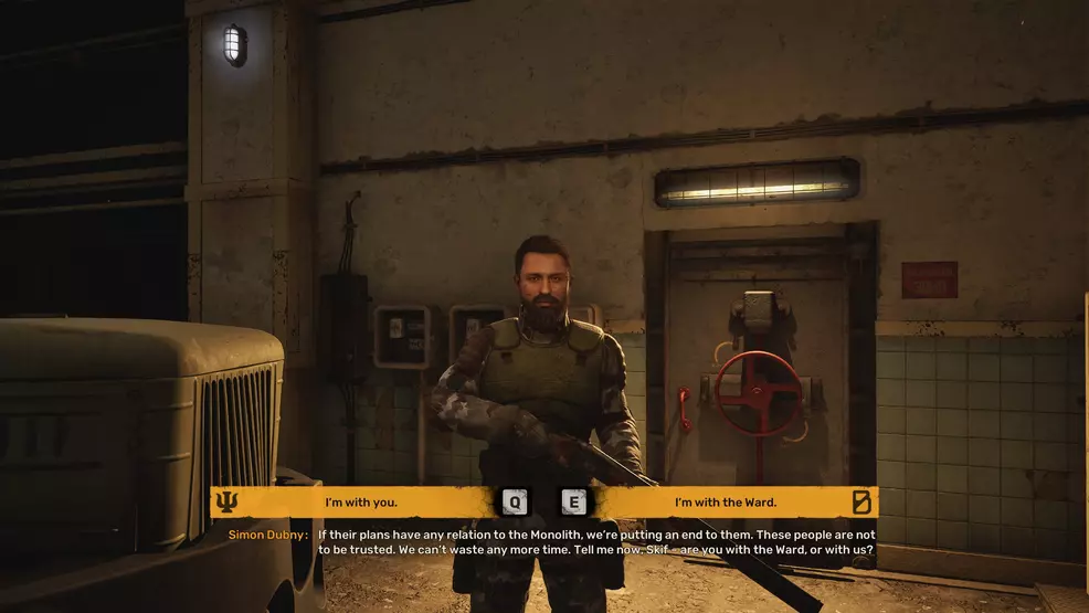 Players talk to Dubny before he attacks SIRCAA.