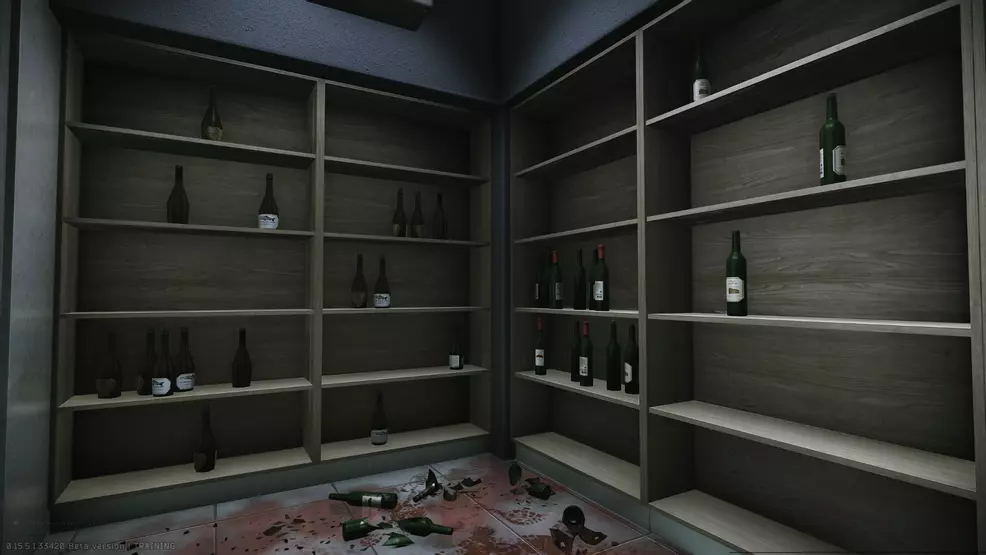 It shows a wine rack that was only half raided.