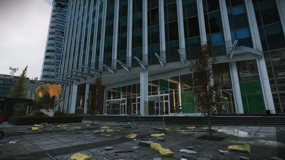 It shows the outside of the Skyside building fleeing from Tarkov.