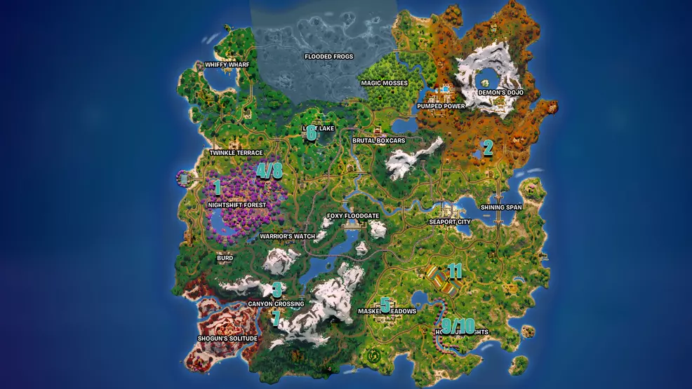 All character locations in Fortnite Chapter 6 Season 1