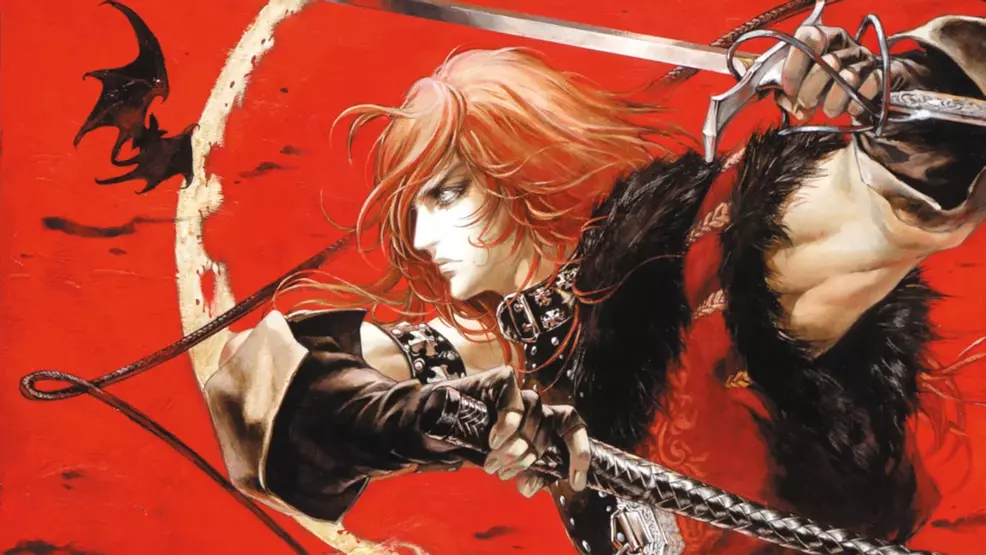 Simon Belmont in his German Barbarian reproduction, as seen in Castlevania Chronicles art.