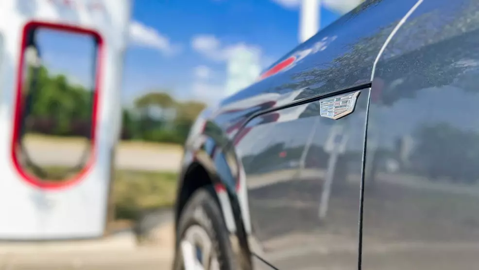 GM car near charging station