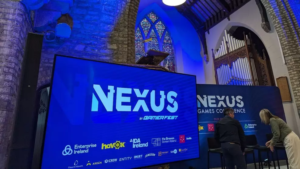 A stage set up in tSt. Mary's Church in Dublin where Nexus 2024 was held.
