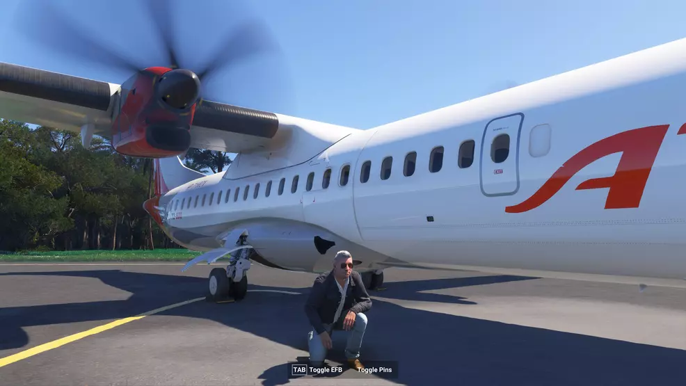 Fortunately the propellers don't hurt in this sim