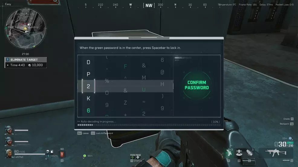 Show the safe cracking mini-game with delta powers.