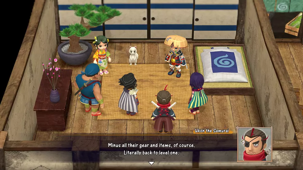 A group of characters that introduce the main gameplay in Shiren the Wanderer: The Mystery Dungeon of Serpentcoil Island.