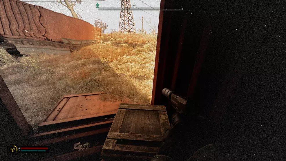 Isolated wooden box near spark bunker
