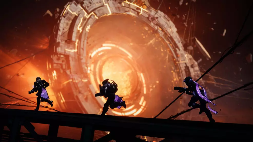 Three Guardians running across a platform in Vesper's Host